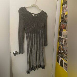 ModCloth Gray Knit Sweater Dress